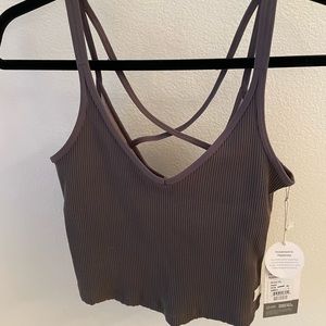 VUORI RIB CROP TANK SIZE SMALL OREGANO